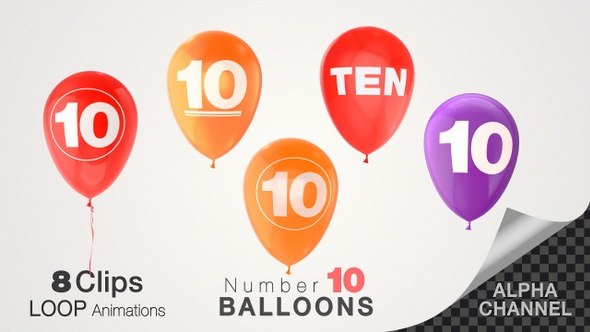 Balloons With Number 10 alt
