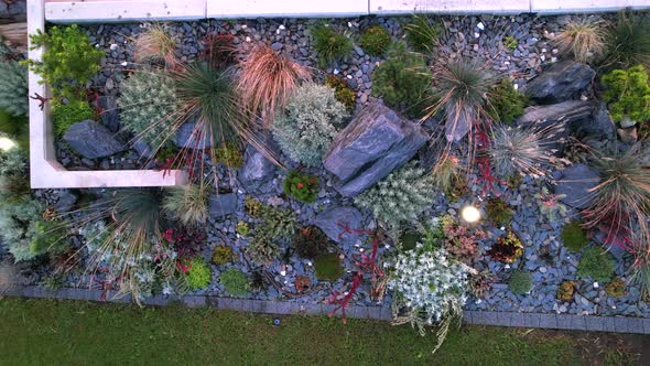 Illuminated Backyard Rockery Garden