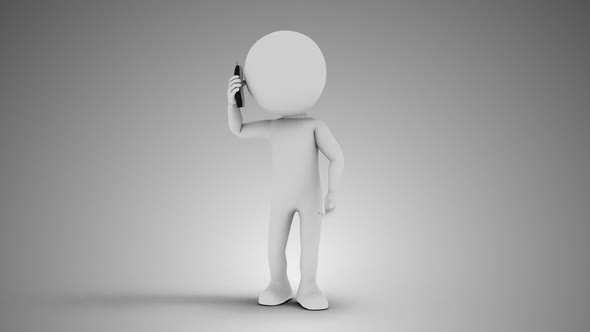 3D Man Calling 2 Loop with Alpha alt