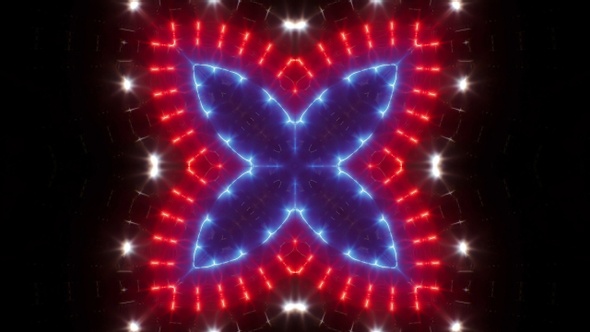 Blinking Red and Blue Led Vj Light Kaleidoscope Loop 4K 05