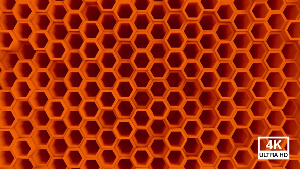 Honeycomb Hexagon Background Orange