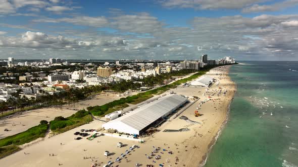 Art Basel Weekend Miami Beach. 4k 60p drone footage