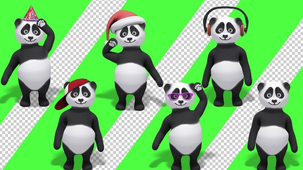 Panda Bear - Friendly Hello Greeting Gesture (6-Pack) alt