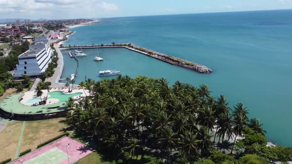 Tropical beach scenery of Fortaleza. Northeast Brazil. Ceara state.