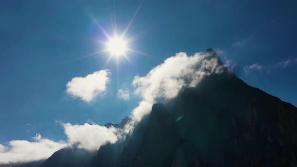 A View From the Height of a Bird's Flight After Dawn on the High Peaks of a Mountain Among 