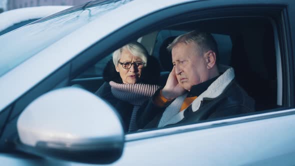 Elderly Couple in the Car Confused with Flashing Police Lights