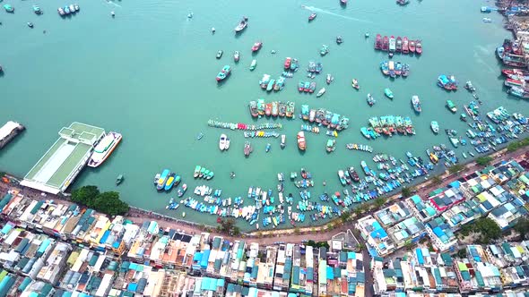 Top view of Cheung Chau island in Hong Kong