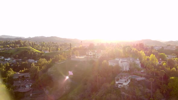 Daytime Aerial Skyline View of the Woodland Hills Area of Los Angeles California USA