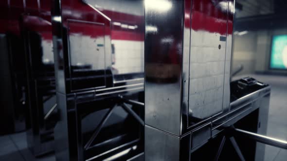 Empty Old Subway Train Station