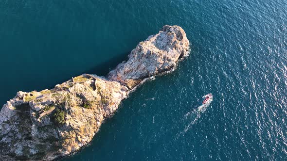 Yacht Sails on the Port of the Mediterranean Sea Turkey Alanya