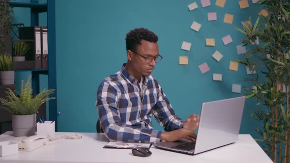 African American Man Doing t Shape Sign with Hands