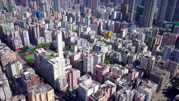 Top view of Hong Kong cityscape