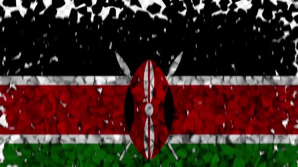 Kenya Flag Breaking Rocks Transition