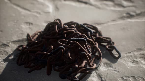 Vintage Rusty Hand-made Iron Chain