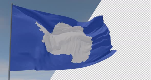 flag Antarctic patriotism national freedom, seamless loop, alpha channel