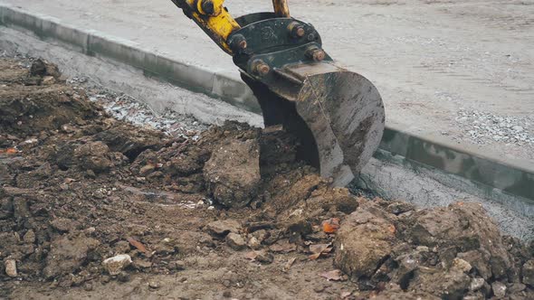 Pile of paving sett waiting to be put on the ground