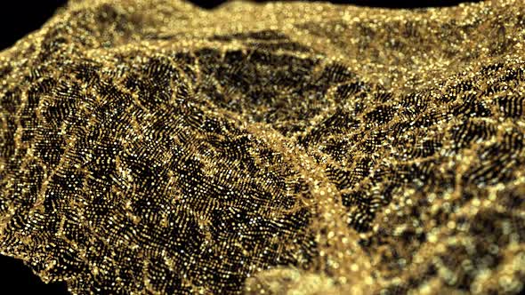 Glitter Particles Golden Cloth