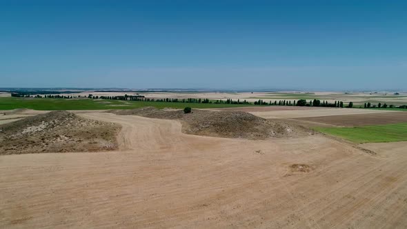 Flying Over A Field In Spain