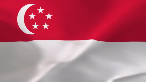 Singapore Waving Flag Animation 4K Moving Wallpaper Background