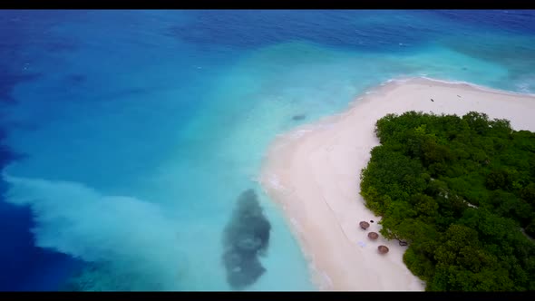 Aerial drone texture of marine coast beach vacation by blue green ocean and white sandy background o