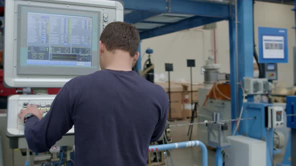 Man in a industrial plant