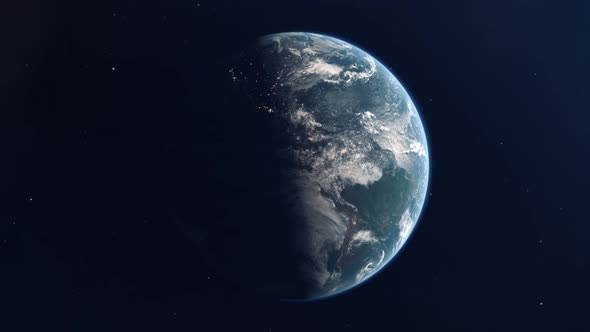 Realistic Earth Loop With City Night Lights - 50% Illumination alt