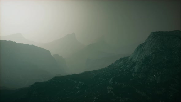 Morning Fog in Mountain of Afghanistan