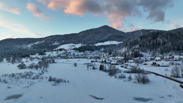 Winter morning in nature