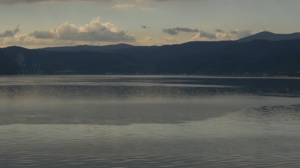 Danube river beautiful  scenery before sunset 4K 3840X2160 UHD video - Tranquil   scene on river Dan