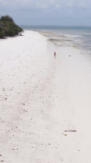 Tanzania  Vertical Video of a Coastal Landscape in Zanzibar Slow Motion