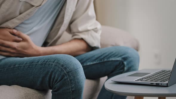 Unrecognizable Business Man Guy Freelancer Student User Male Hands Typing on Laptop Sitting at Home