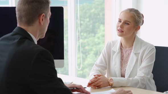 Job Seeker in Job Interview Meeting with Manager