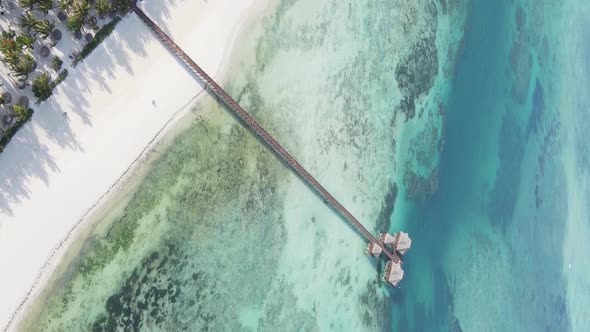 Zanzibar Tanzania  Vertical Video House on Stilts in the Ocean on the Coast Slow Motion