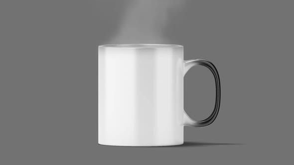 Blank magic mug mockup, black and white color,