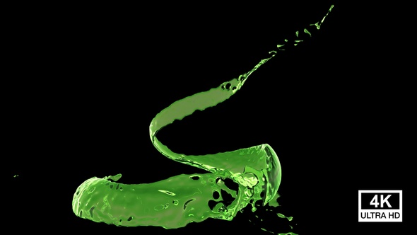 Twisted Green Color Water Splash V4 4K