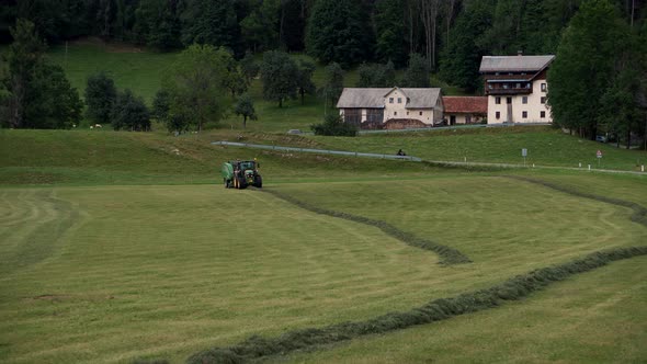 Hay Collection and Packing on Farm