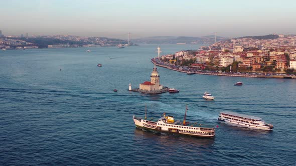 Aerial Istanbul Maiden Tower