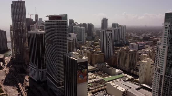 Business City Downtown Miami Aerial 4k Video