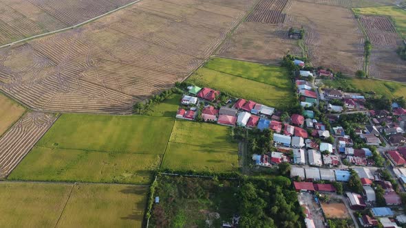 Aerial fly toward Malays village