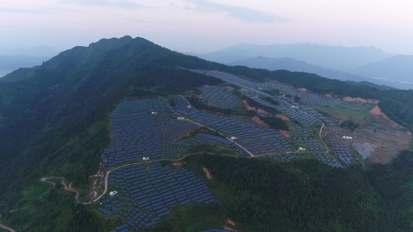 Solar power station in montain