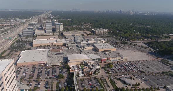 Aerial of the Memorial City Mall area in Houston, Texas. This video was filmed in 4k for best image