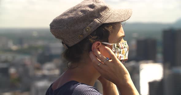 Young Woman Wearing Protective Face Mask