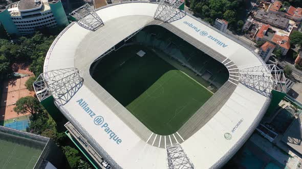 Cityscape of Sao Paulo Brazil. Stunning landscape of sports centre at downtown.