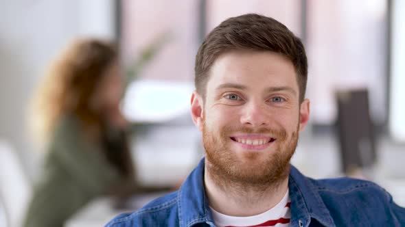 Portrait of Happy Smiling Man at Office 
