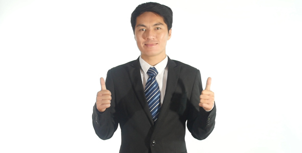 Asian Businessman Thumbs Up