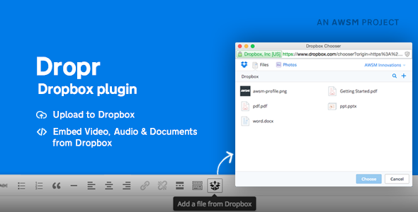 Dropr - Dropbox Plugin for WordPress