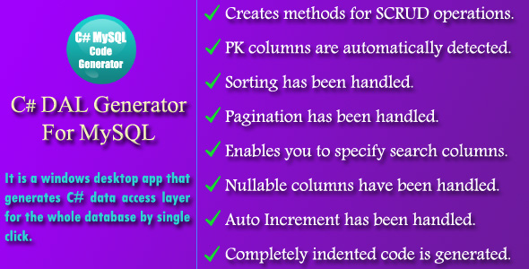 C# DAL Generator for MySQL