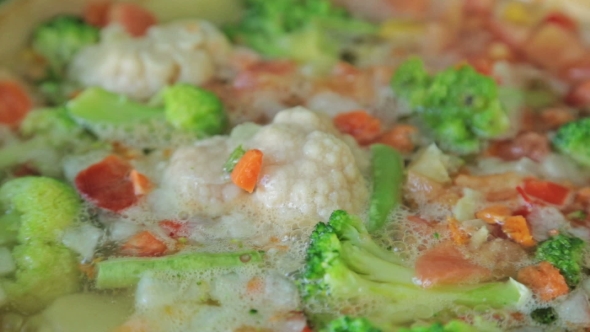 Stewing Vegetables In a Wok