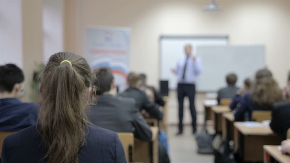 Teacher Teaches In The Classroom alt