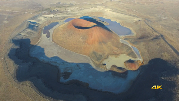 Aerial Volcanic Crater (2 Clips)